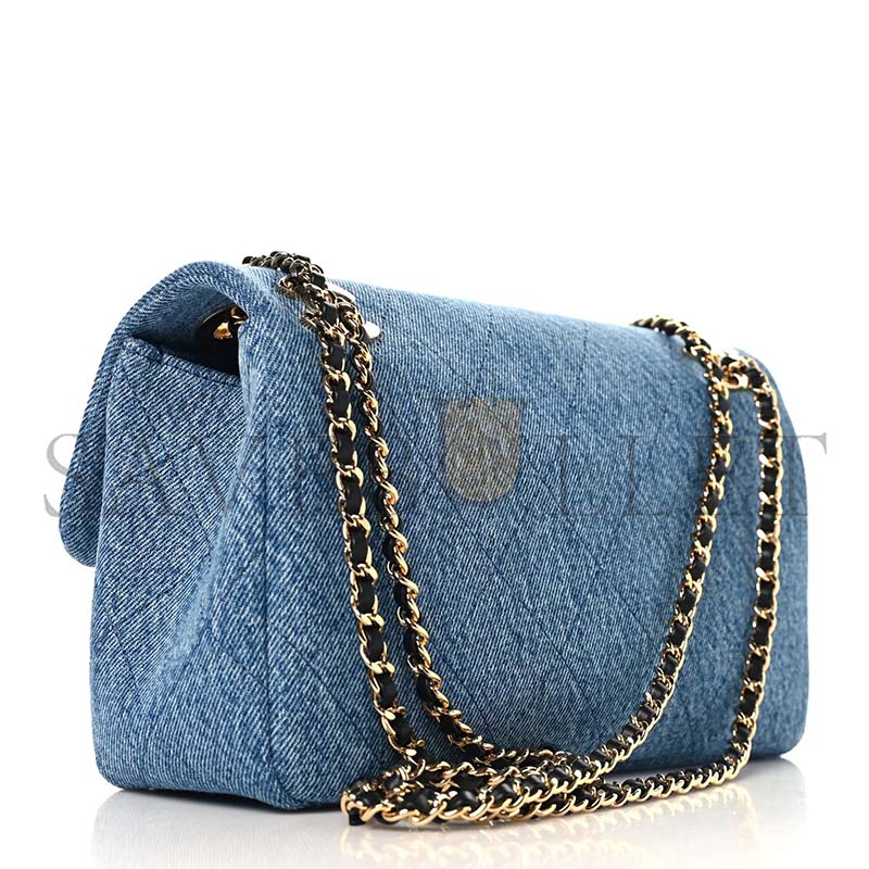CHANEL DENIM QUILTED EYES ON YOU FLAP BLUE AS6417 (25*15*8cm)